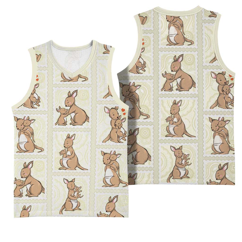 Kangaroo Australia Mother's Day Basketball Jersey Mum and Joey Memory Aboriginal Stamp Seamless Style