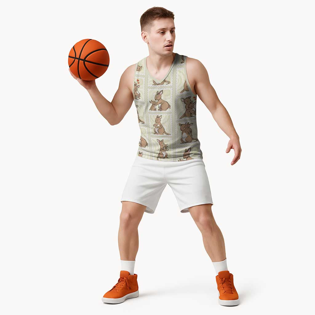 Kangaroo Australia Mother's Day Basketball Jersey Mum and Joey Memory Aboriginal Stamp Seamless Style