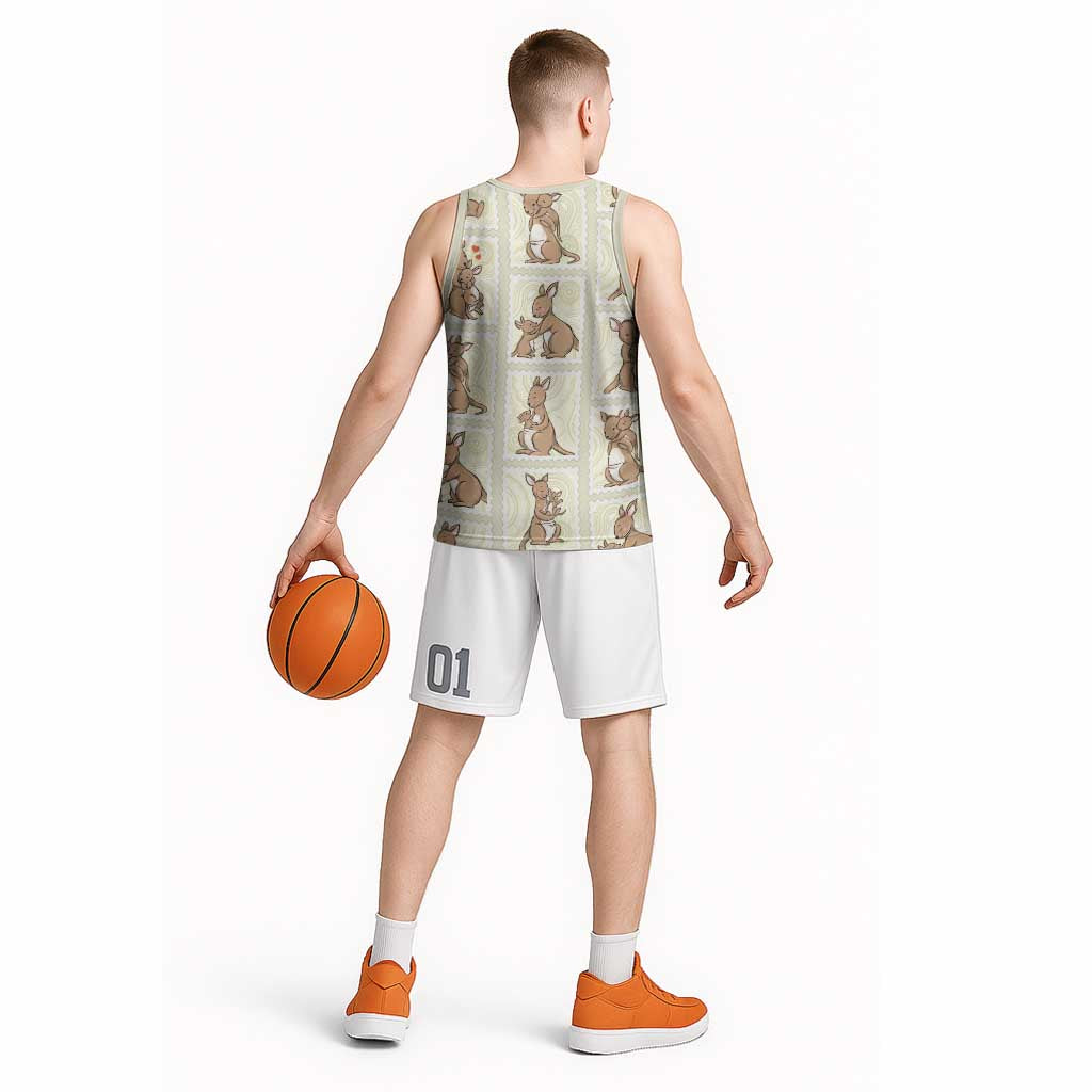 Kangaroo Australia Mother's Day Basketball Jersey Mum and Joey Memory Aboriginal Stamp Seamless Style