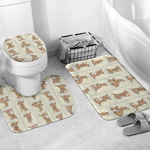 Kangaroo Australia Mother's Day Bathroom Set Mum and Joey Memory Aboriginal Stamp Seamless Style