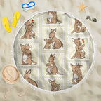 Kangaroo Australia Mother's Day Beach Blanket Mum and Joey Memory Aboriginal Stamp Seamless Style