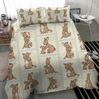 Kangaroo Australia Mother's Day Bedding Set Mum and Joey Memory Aboriginal Stamp Seamless Style
