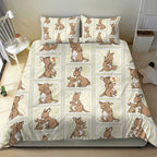 Kangaroo Australia Mother's Day Bedding Set Mum and Joey Memory Aboriginal Stamp Seamless Style