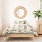 Kangaroo Australia Mother's Day Bedding Set Mum and Joey Memory Aboriginal Stamp Seamless Style