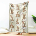 Kangaroo Australia Mother's Day Blanket Mum and Joey Memory Aboriginal Stamp Seamless Style