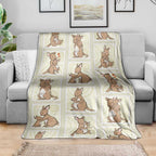 Kangaroo Australia Mother's Day Blanket Mum and Joey Memory Aboriginal Stamp Seamless Style