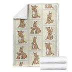 Kangaroo Australia Mother's Day Blanket Mum and Joey Memory Aboriginal Stamp Seamless Style