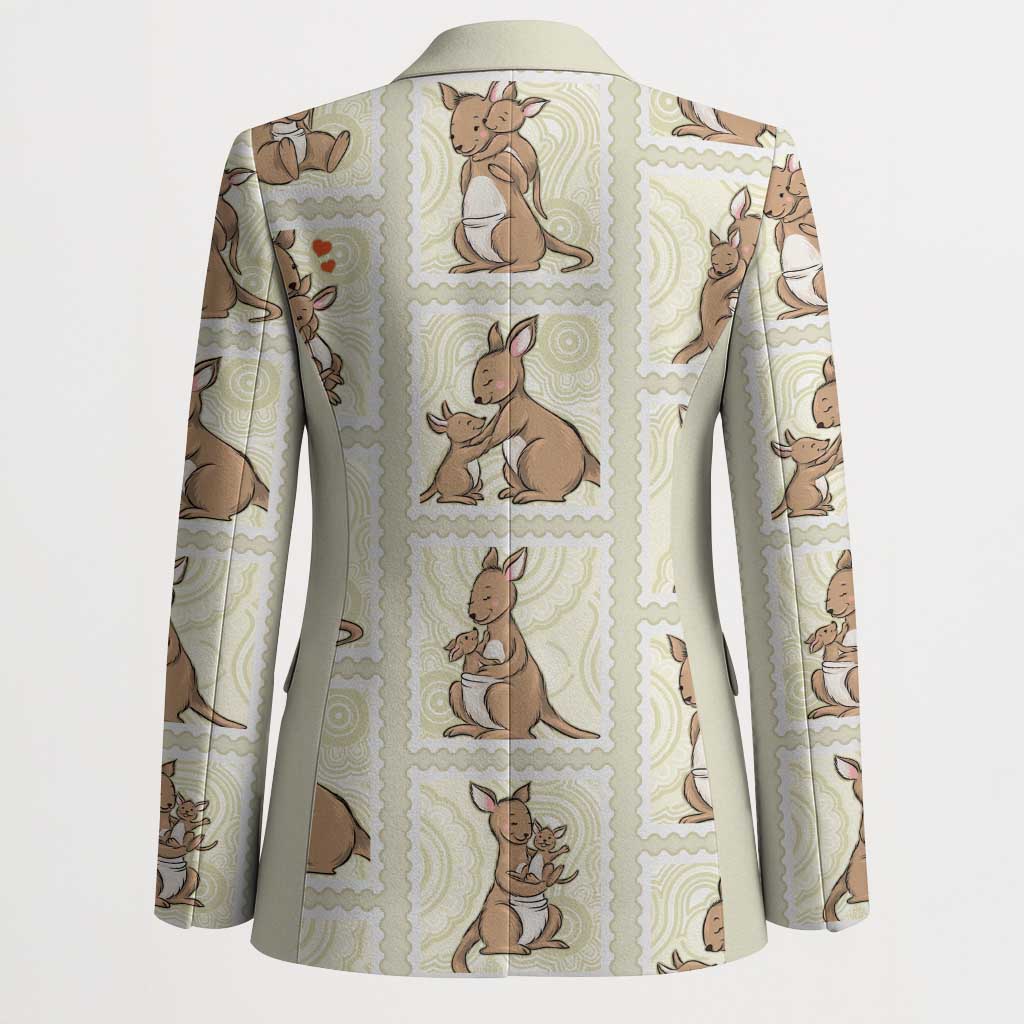 Kangaroo Australia Mother's Day Blazer Mum and Joey Memory Aboriginal Stamp Seamless Style