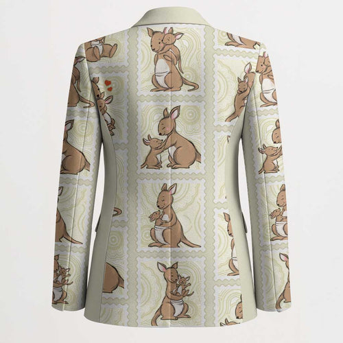 Kangaroo Australia Mother's Day Blazer Mum and Joey Memory Aboriginal Stamp Seamless Style