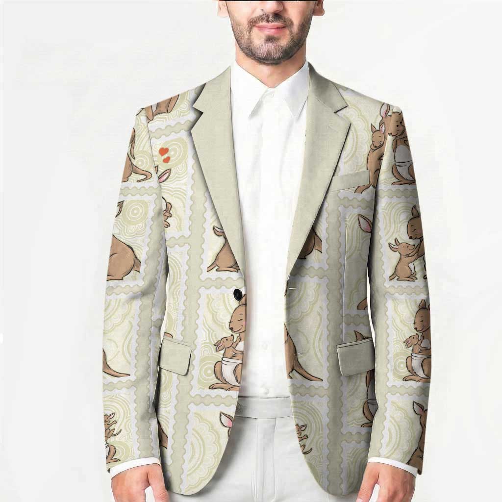 Kangaroo Australia Mother's Day Blazer Mum and Joey Memory Aboriginal Stamp Seamless Style