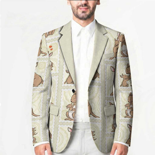 Kangaroo Australia Mother's Day Blazer Mum and Joey Memory Aboriginal Stamp Seamless Style