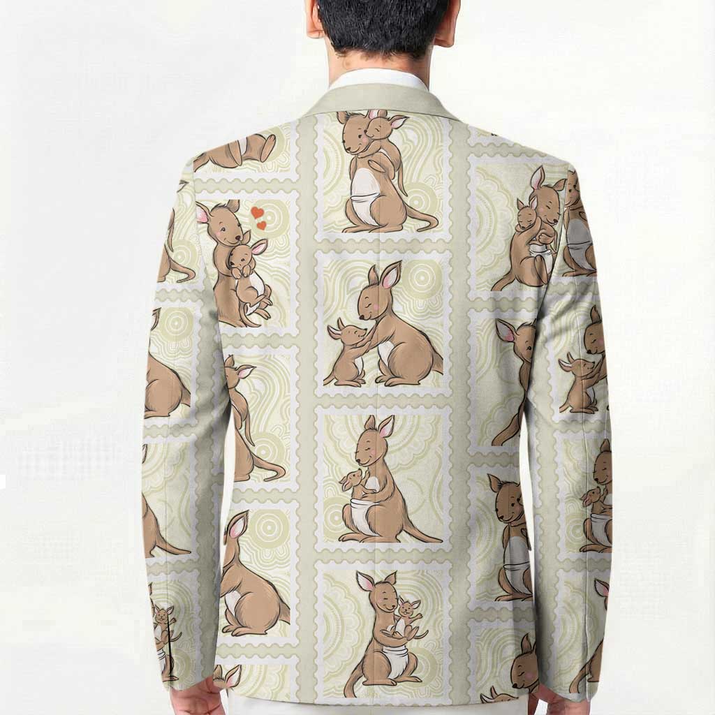 Kangaroo Australia Mother's Day Blazer Mum and Joey Memory Aboriginal Stamp Seamless Style