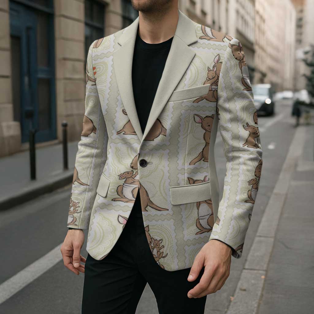 Kangaroo Australia Mother's Day Blazer Mum and Joey Memory Aboriginal Stamp Seamless Style