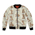 Kangaroo Australia Mother's Day Bomber Jacket Mum and Joey Memory Aboriginal Stamp Seamless Style