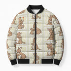 Kangaroo Australia Mother's Day Bomber Puffer Jacket Mum and Joey Memory Aboriginal Stamp Seamless Style