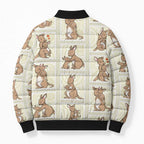 Kangaroo Australia Mother's Day Bomber Puffer Jacket Mum and Joey Memory Aboriginal Stamp Seamless Style