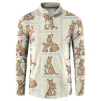 Kangaroo Australia Mother's Day Button Sweatshirt Mum and Joey Memory Aboriginal Stamp Seamless Style
