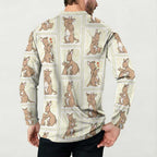 Kangaroo Australia Mother's Day Button Sweatshirt Mum and Joey Memory Aboriginal Stamp Seamless Style