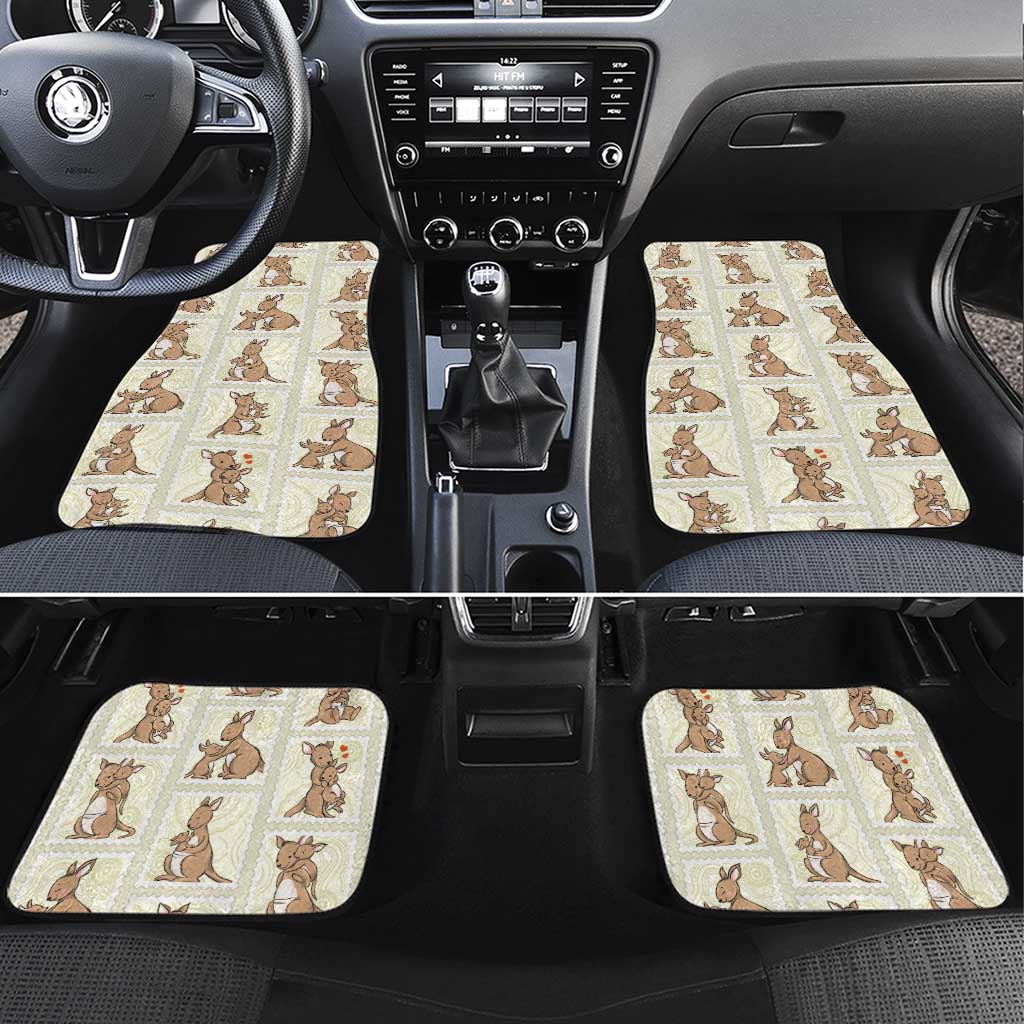 Kangaroo Australia Mother's Day Car Mats Mum and Joey Memory Aboriginal Stamp Seamless Style