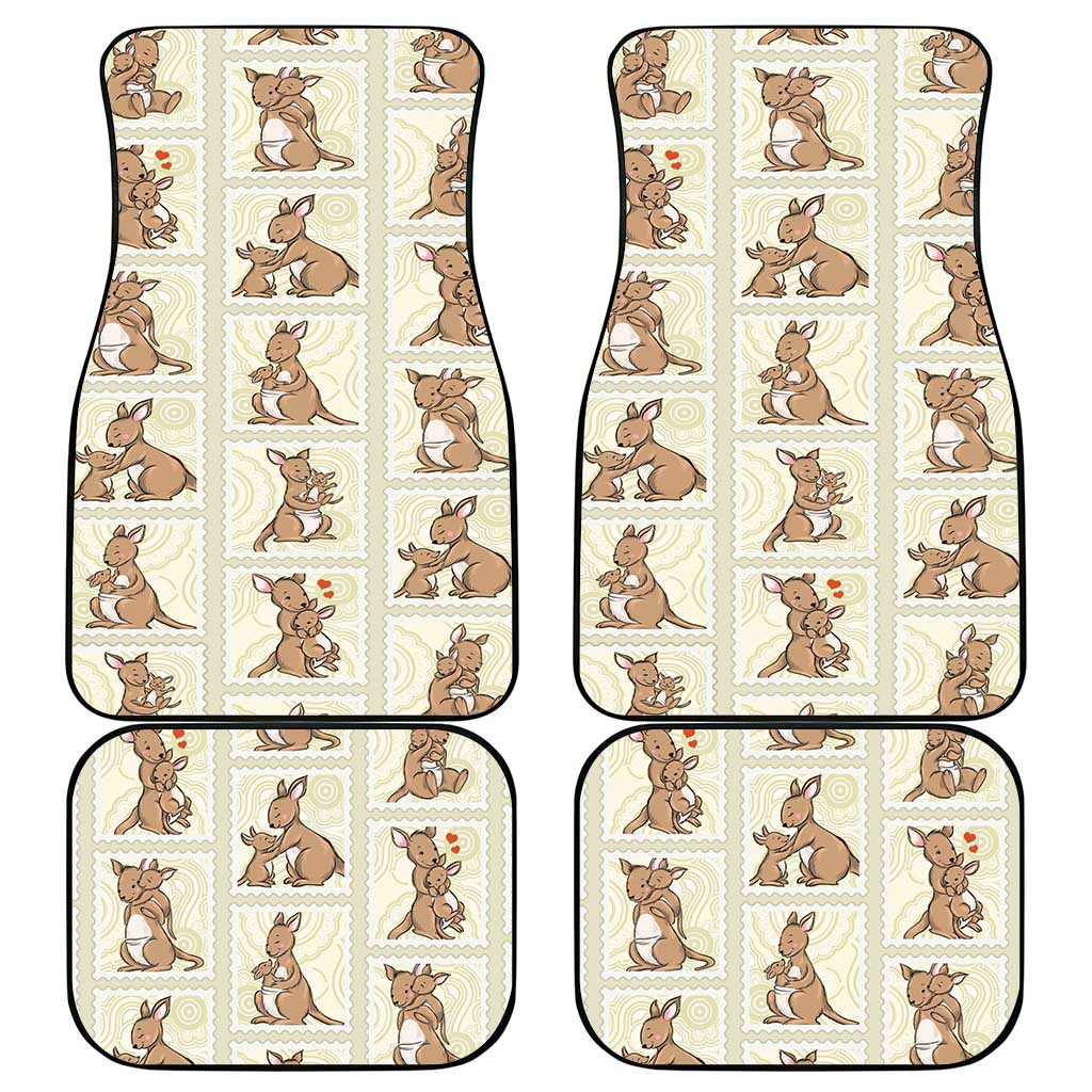 Kangaroo Australia Mother's Day Car Mats Mum and Joey Memory Aboriginal Stamp Seamless Style