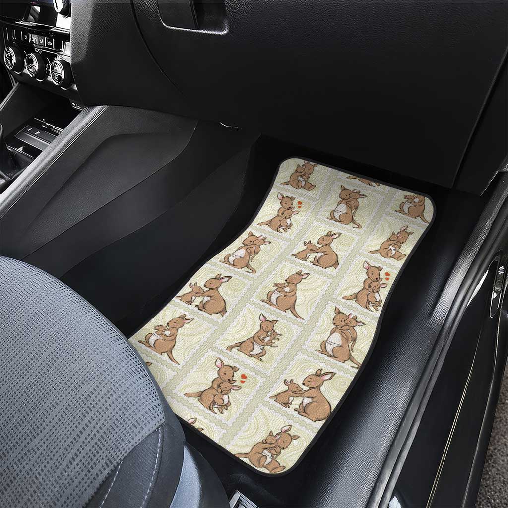 Kangaroo Australia Mother's Day Car Mats Mum and Joey Memory Aboriginal Stamp Seamless Style