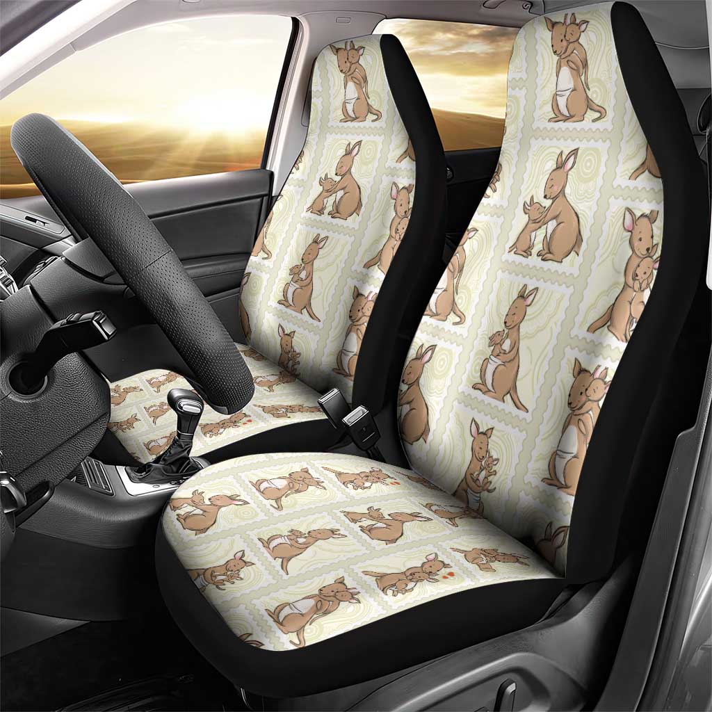 Kangaroo Australia Mother's Day Car Seat Cover Mum and Joey Memory Aboriginal Stamp Seamless Style