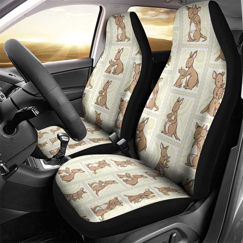 Kangaroo Australia Mother's Day Car Seat Cover Mum and Joey Memory Aboriginal Stamp Seamless Style
