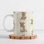 Kangaroo Australia Mother's Day Ceramic Mug Mum and Joey Memory Aboriginal Stamp Seamless Style