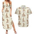 Kangaroo Australia Mother's Day Couples Matching Summer Maxi Dress and Hawaiian Shirt Mum and Joey Memory Aboriginal Stamp Seamless Style