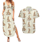 Kangaroo Australia Mother's Day Couples Matching Summer Maxi Dress and Hawaiian Shirt Mum and Joey Memory Aboriginal Stamp Seamless Style