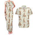 Kangaroo Australia Mother's Day Couples Matching Tank Maxi Dress and Hawaiian Shirt Mum and Joey Memory Aboriginal Stamp Seamless Style