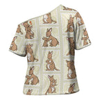 Kangaroo Australia Mother's Day Cross Shoulder Shirt Mum and Joey Memory Aboriginal Stamp Seamless Style