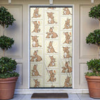 Kangaroo Australia Mother's Day Door Cover Mum and Joey Memory Aboriginal Stamp Seamless Style