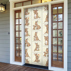 Kangaroo Australia Mother's Day Door Cover Mum and Joey Memory Aboriginal Stamp Seamless Style