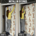 Kangaroo Australia Mother's Day Door Cover Mum and Joey Memory Aboriginal Stamp Seamless Style