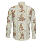 Kangaroo Australia Mother's Day Family Matching Long Sleeve Bodycon Dress and Hawaiian Shirt Mum and Joey Memory Aboriginal Stamp Seamless Style