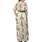 Kangaroo Australia Mother's Day Family Matching Off Shoulder Maxi Dress and Hawaiian Shirt Mum and Joey Memory Aboriginal Stamp Seamless Style