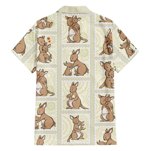 Kangaroo Australia Mother's Day Family Matching Puletasi and Hawaiian Shirt Mum and Joey Memory Aboriginal Stamp Seamless Style