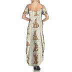 Kangaroo Australia Mother's Day Family Matching Summer Maxi Dress and Hawaiian Shirt Mum and Joey Memory Aboriginal Stamp Seamless Style