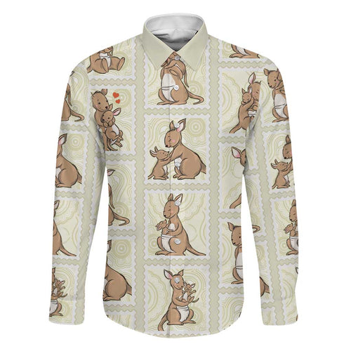 Kangaroo Australia Mother's Day Family Matching Tank Maxi Dress and Hawaiian Shirt Mum and Joey Memory Aboriginal Stamp Seamless Style
