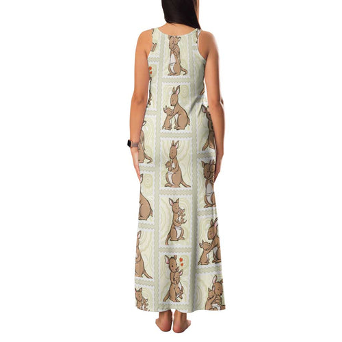 Kangaroo Australia Mother's Day Family Matching Tank Maxi Dress and Hawaiian Shirt Mum and Joey Memory Aboriginal Stamp Seamless Style