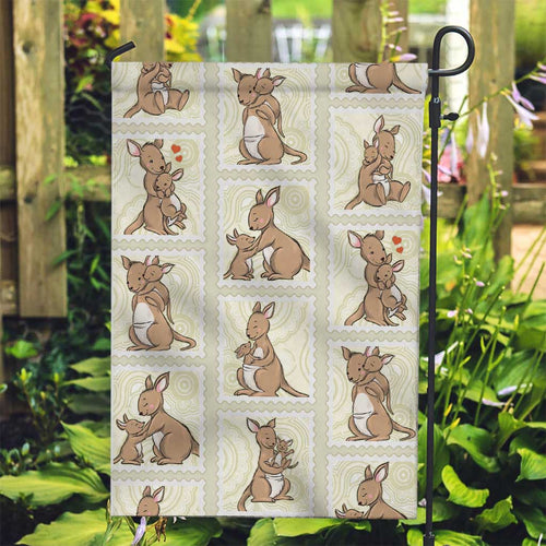 Kangaroo Australia Mother's Day Garden Flag Mum and Joey Memory Aboriginal Stamp Seamless Style