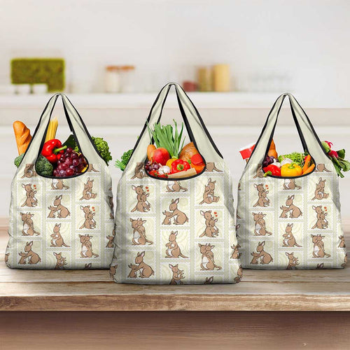 Kangaroo Australia Mother's Day Grocery Bag Mum and Joey Memory Aboriginal Stamp Seamless Style