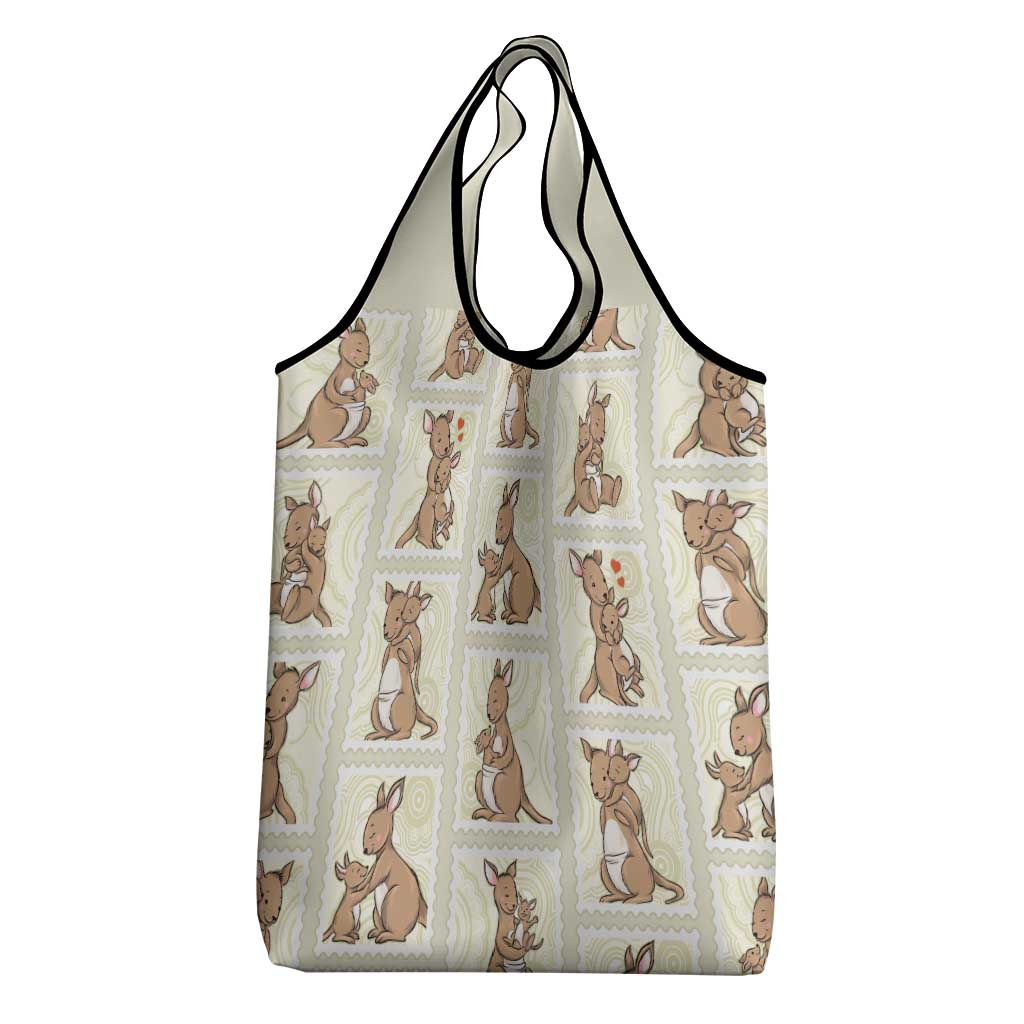 Kangaroo Australia Mother's Day Grocery Bag Mum and Joey Memory Aboriginal Stamp Seamless Style