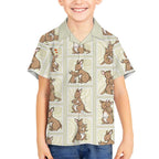 Kangaroo Australia Mother's Day Hawaiian Shirt Mum and Joey Memory Aboriginal Stamp Seamless Style