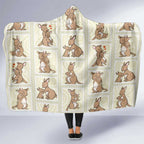 Kangaroo Australia Mother's Day Hooded Blanket Mum and Joey Memory Aboriginal Stamp Seamless Style