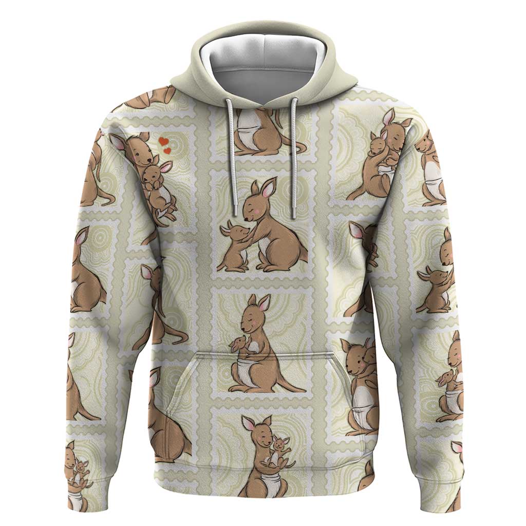 Kangaroo Australia Mother's Day Hoodie Mum and Joey Memory Aboriginal Stamp Seamless Style