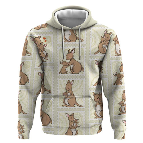 Kangaroo Australia Mother's Day Hoodie Mum and Joey Memory Aboriginal Stamp Seamless Style