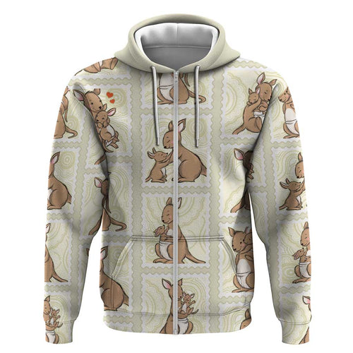 Kangaroo Australia Mother's Day Hoodie Mum and Joey Memory Aboriginal Stamp Seamless Style