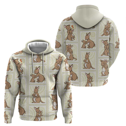 Kangaroo Australia Mother's Day Hoodie Mum and Joey Memory Aboriginal Stamp Seamless Style